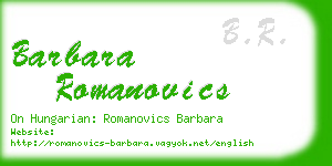 barbara romanovics business card